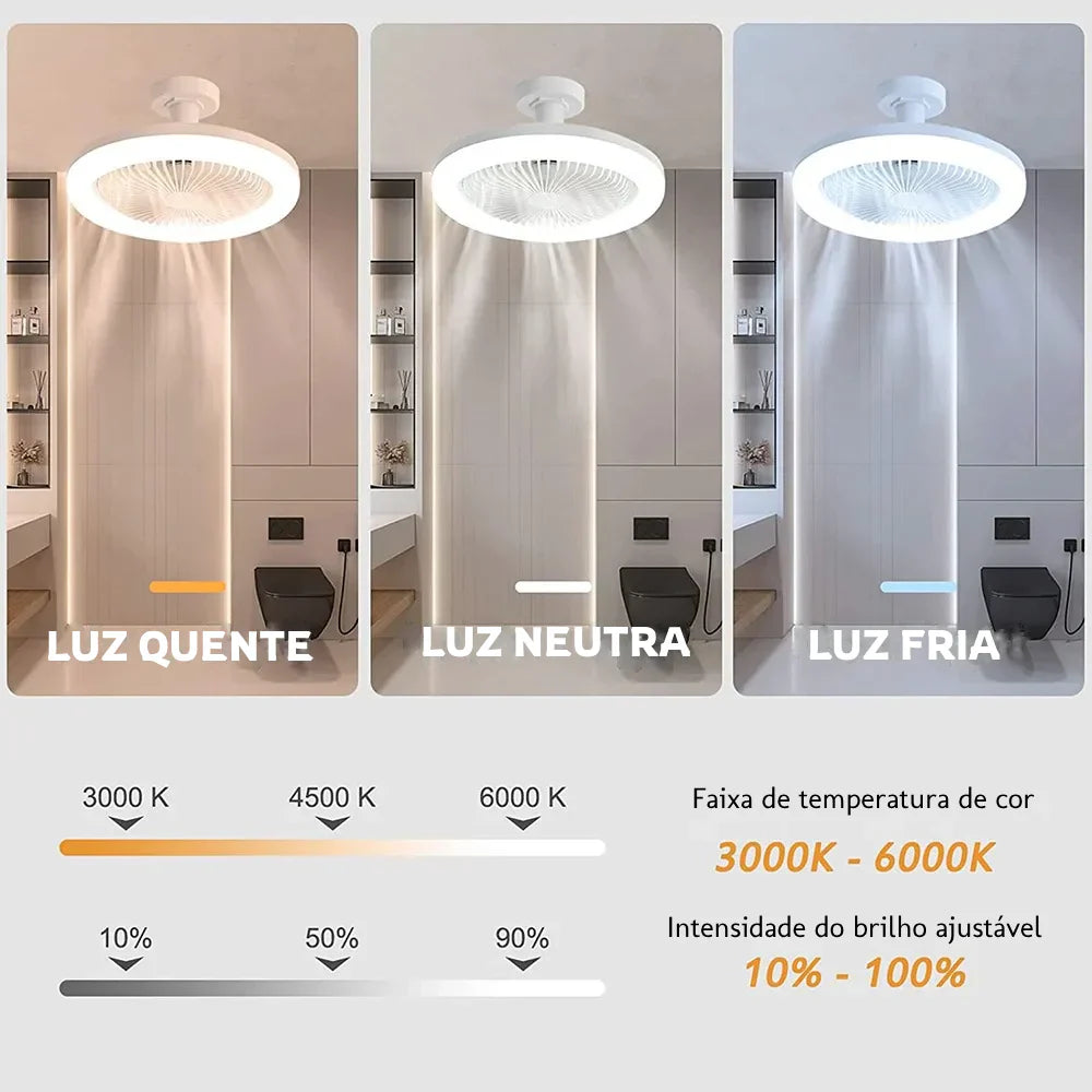Ventilador de Techo LED con Luz y Control Remoto